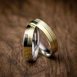 Par Alianças de Moedas Antiga Reta 6MM 3 Frisos e Pedras