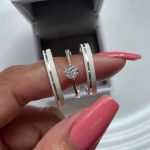 Par Aliança Prata 950 Reta 4MM Friso no Canto Jateado