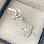 Par Aliança Prata 950 Reta 3MM Pedraria e Tradicional