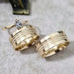 Par de Alianças de Moedas Antigas Reta 10MM Bulgari Jateada