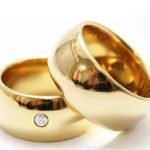 Par Alianças de Moedas Antiga Abaulada 10MM + Pedra