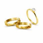 Par de Alianças Banhadas Reta 4MM Tradicional