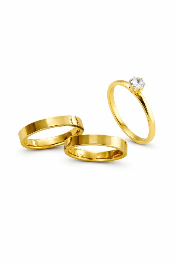 Par de Alianças Banhadas Reta 4MM Tradicional