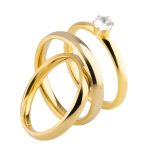 Par de Alianças Banhadas Abaulada 3MM Tradicional