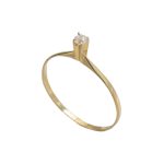 Anel Solitário Tradicional Ouro 18K