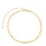 Choker Folha Banhado Ouro 18K