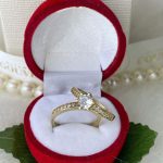 Kit Aparador + Anel de Moeda Antiga com Pedras de Zirconia Trabalhado