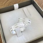 Par Aliança Prata 950 Reta 7MM dois Frisos Jateada