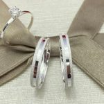 Par Aliança Prata 950 Reta 5MM Frisão Jateada