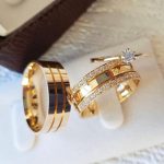 Par Alianças de Moedas Antiga Reta 8MM com Pedras Cravadas Dois Lados