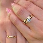 Par Alianças de Moedas Antiga Abaulada 3MM Tradicional