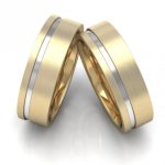 Par Alianças de Moedas Antiga Bodas de Prata Reta 8MM Filete Prata Escovada