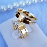 Par Alianças de Moedas Antiga Reta 6MM Friso no Canto