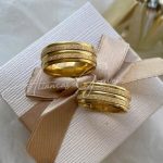 Par de Alianças Banhadas Reta 8MM Jateada