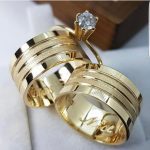 Par de Alianças Moedas Antigas Reta 10MM Frisos Jateado