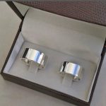 Par Aliança Prata 950 Reta 8MM Tradicional