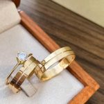 Par de Alianças de Moedas Antigas Reta 5MM Friso no Meio